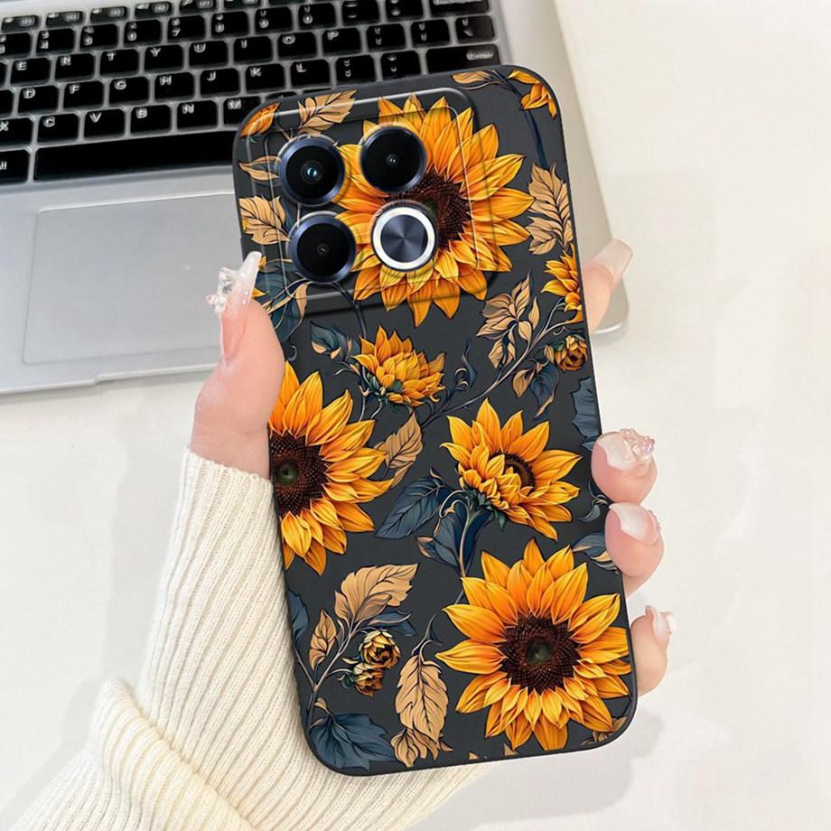 Für Infinix Note 40 5G X6852 Handyhülle Silikon Weiche Rückabdeckung Für Infinix Note40 X6851 Bumper Drachen Katze Blume Schmetterling Tasche