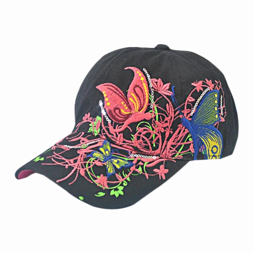Women's Baseball Cap - Women's Butterfly Pattern Baseball Cap Sun Hat White (1 Piece)