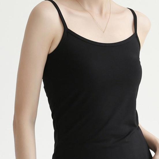 Summer Vest Sling Sleeveless Slim Version Tops Solid Color Soft Elastic Tank