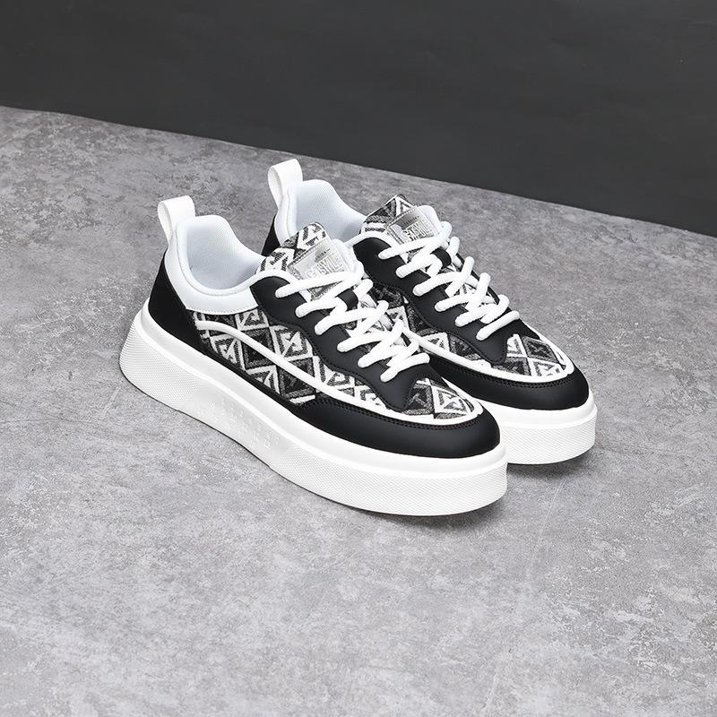 Summer breathable woven mesh sports and leisure trendy shoes non-slip thick-soled heightening small white board shoes