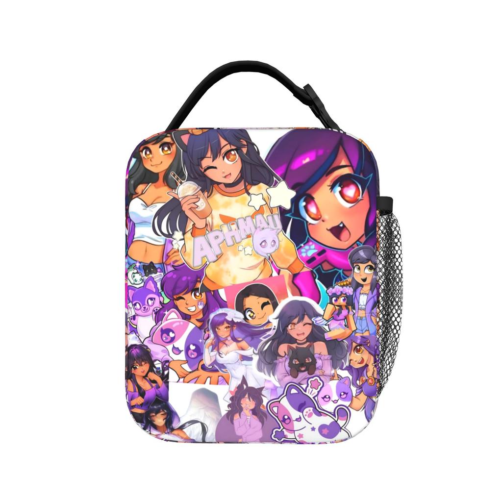 A-Aphmau Cartoon Insulated Lunch Bag for Men Women Food Bag Portable Thermal Cooler Lunch Box For Work