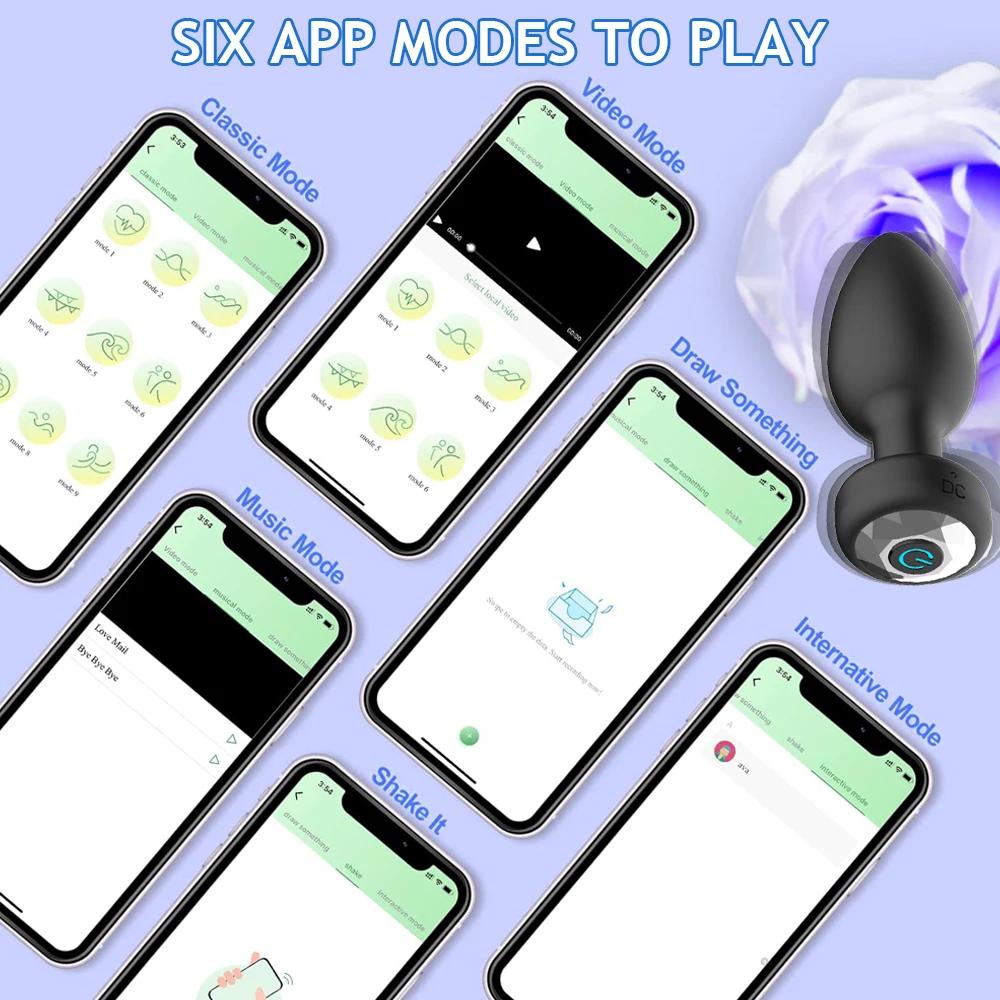 2026 Wireless APP Portable Anal Vibrator Male Butt Plug Remote Prostate Stimulator for Women Control Vagina Massager Adult Sex Toys Men Gay Waterproof