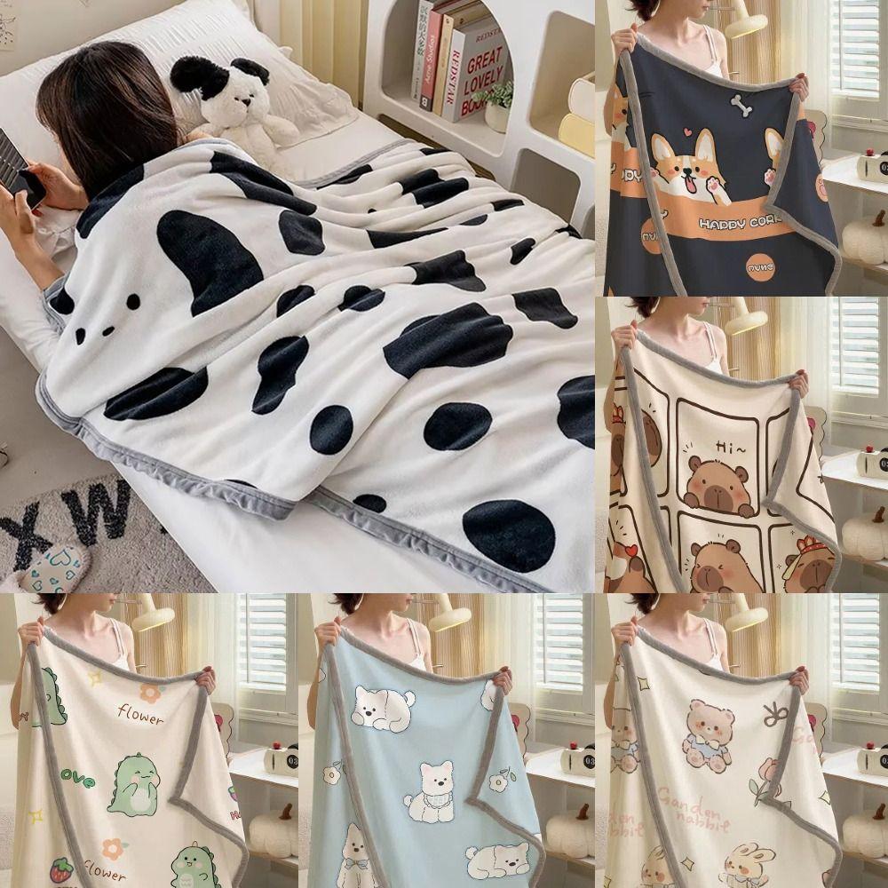 1Pcs New 120x200cm 150x200cm Thin Blanket Warm Cute Capybara Throw Blanket Flannel Soft Napping Blanket Bedroom Living Room