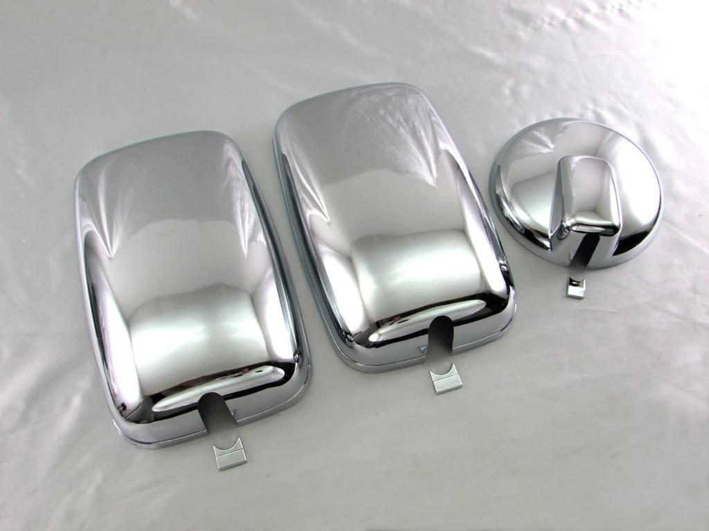 BRIGHTZ Isuzu New Elf Chrome Door Mirror Cover and Cover 170mm Diameter Auxiliary Mirror for New Elf Isuzu Under-Mirror Set, [TK-MIR-SET-005]