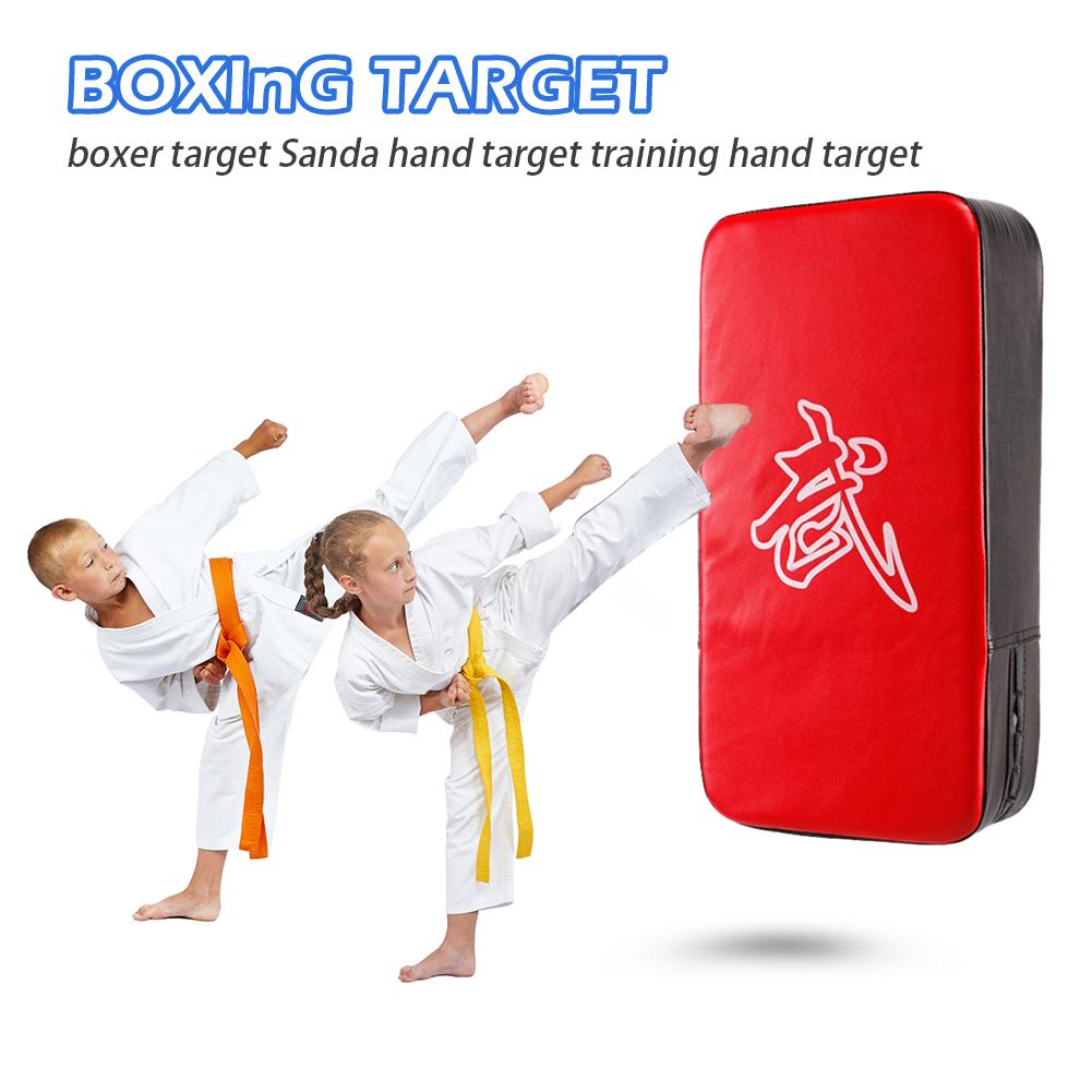 Pattuglie Taekwondo in Pelle PU Guantoni da Boxe Kickboxing per Calci Scudo Allenamento Boxe