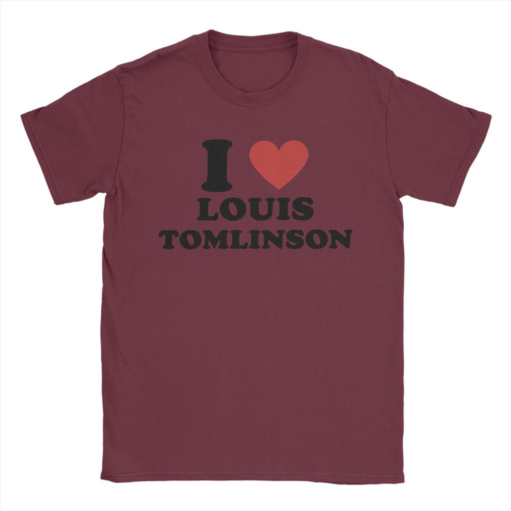 Men TShirts I love Louis Tomlinson Novelty Pure Cotton Tee Shirt Short Sleeve  T Shirt O Neck Clothing Birthday Gift