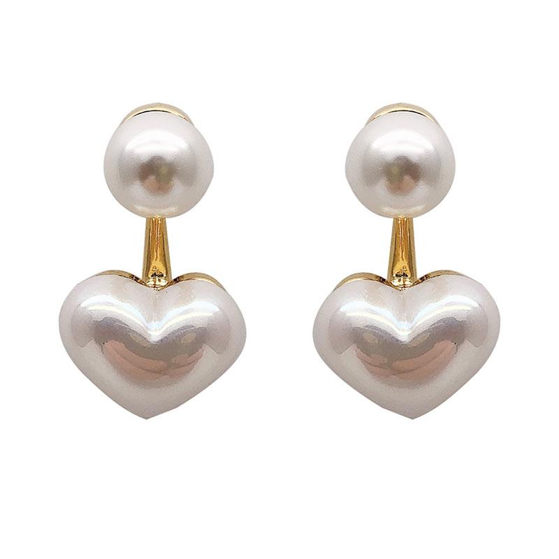 

Серьги из искусственного жемчуга из стерлингового серебра 925 пробы для женщин, круглые серьги-гвоздики в форме сердца, элегантные серьги-гвоздики в форме сердца, украшения для вечеринок, свадеб, подарков на День святого Валентина жемчужный