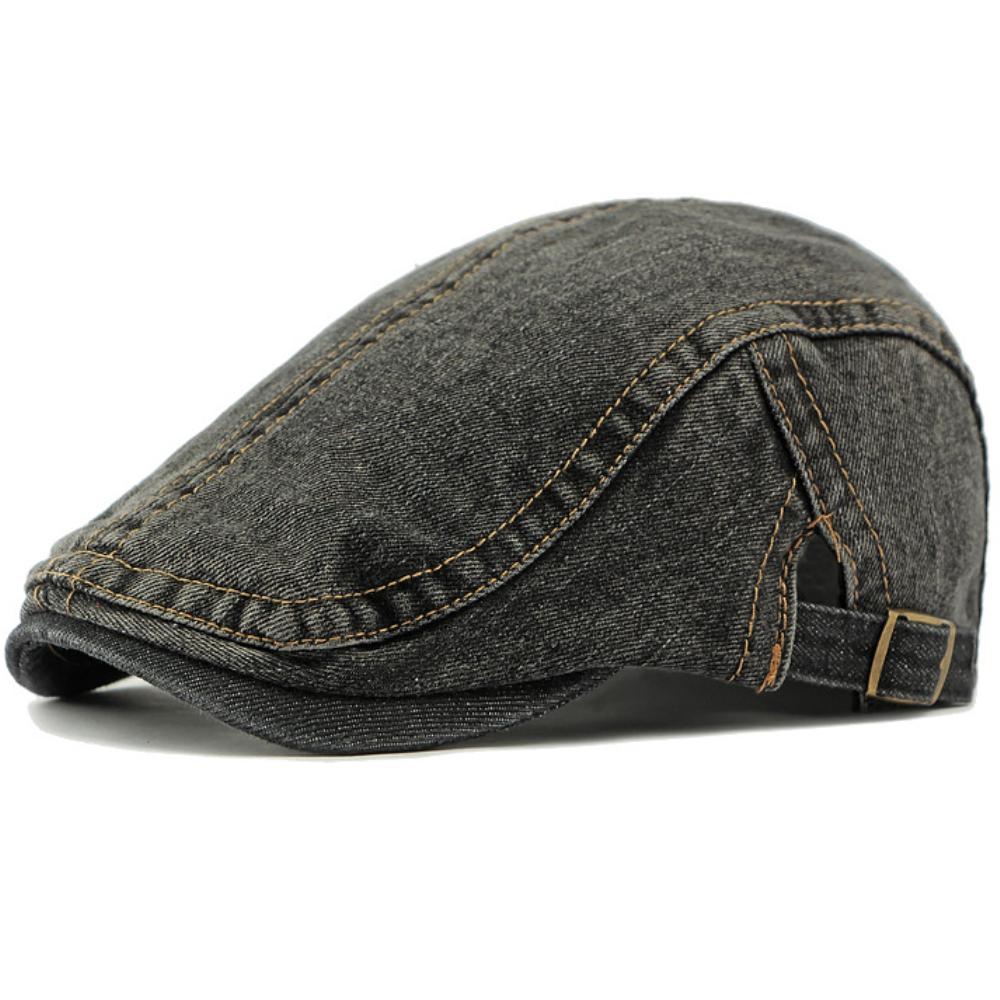 HT4436 Mens Berets Women Spring Summer Autumn Denim Beret Cap Vintage Artist Painter Beret Hat Male Female Adjustable Flat Caps
