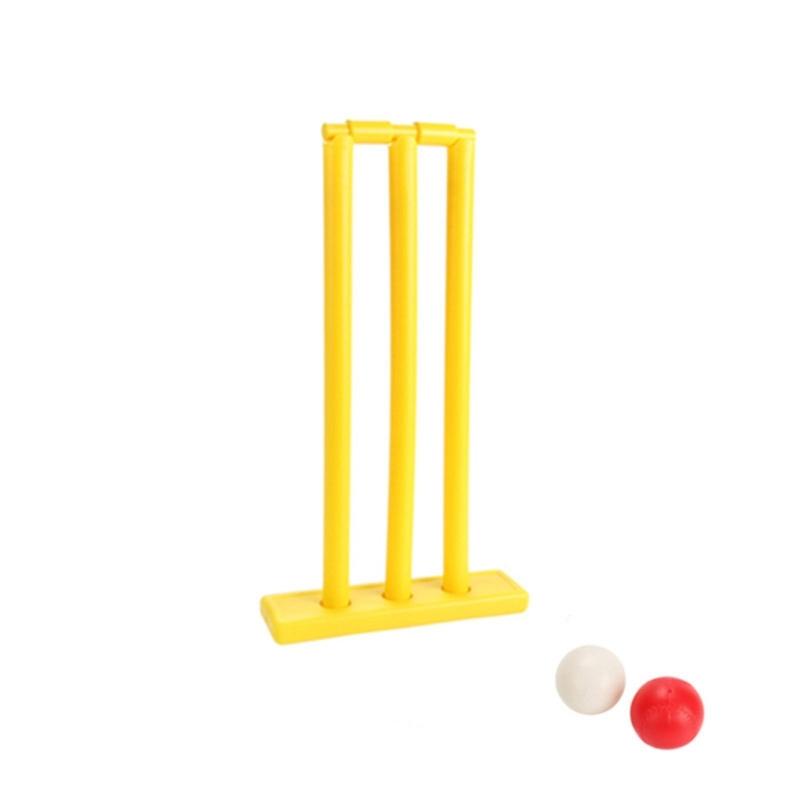 Set da Cricket per Bambini Mazza da Cricket in Plastica con 2 Palline e Stumps Gioco Sportivo per il Cortile Gioco da Tavolo Interattivo Facile da Giocare