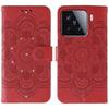 For Xiaomi 15 Case Rhinestone Decor PU Leather Mandala Imprinted Design Phone Cover with Wrist Strap