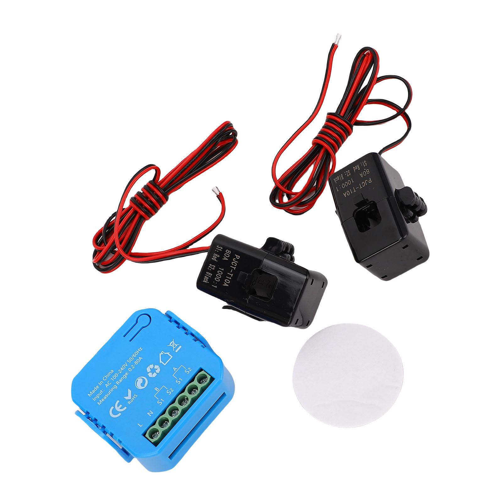 

WiFi Smart Energy Meter Real Time 2 Way Monitoring Single Phase Electricity Usage Meter with 2x80A