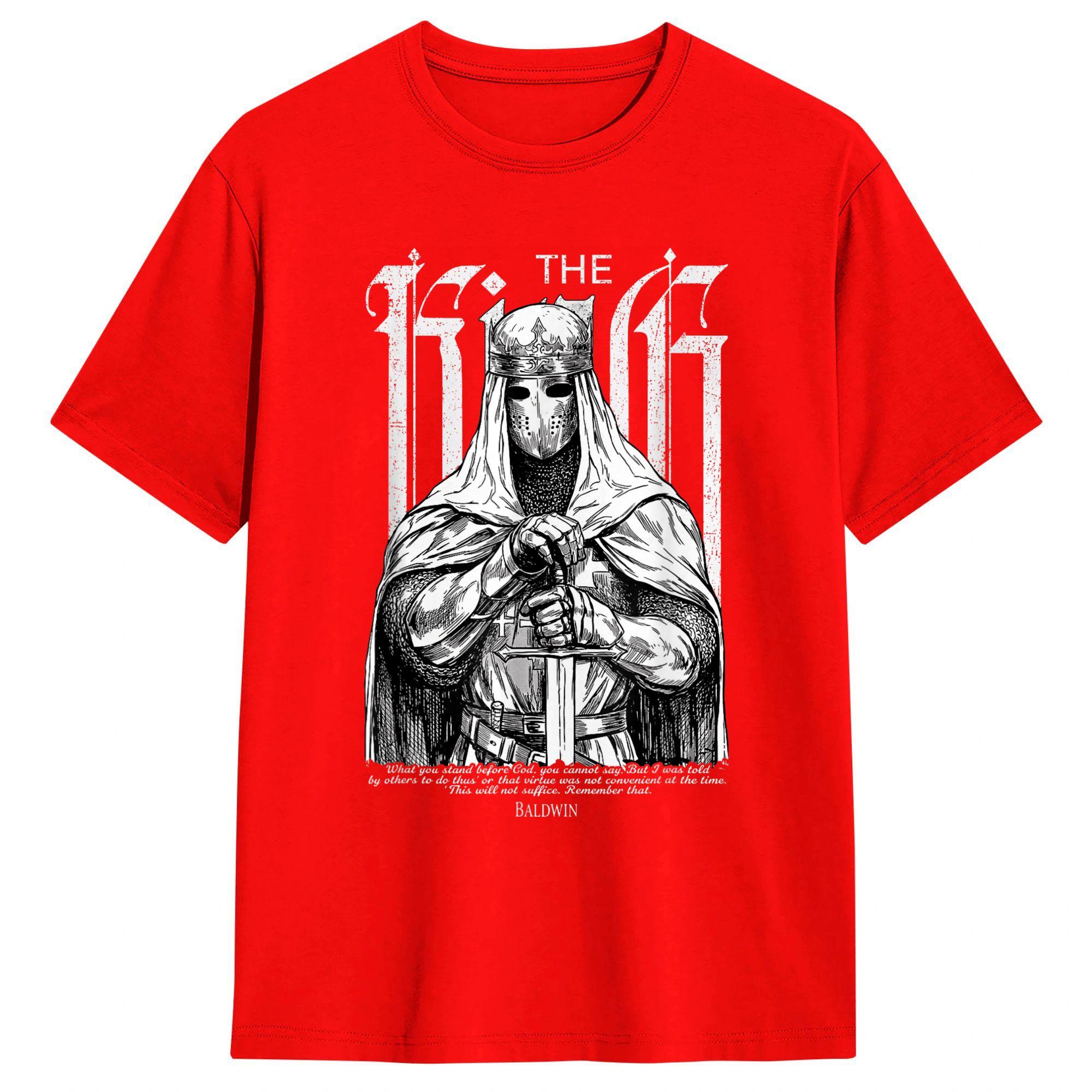Sliver Mask King Baldwin IV Meme T-Shirt Summer Cotton T-Shirts For Unisex Hip Hop Print Tshirt Short Sleeve Y2K Funny Top Tees S