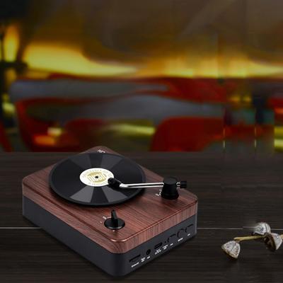 KO STAR  BT5.3 Speaker Playback Portable Wireless Speaker with Vintage Record Player Design AUX IN TF Card Playback