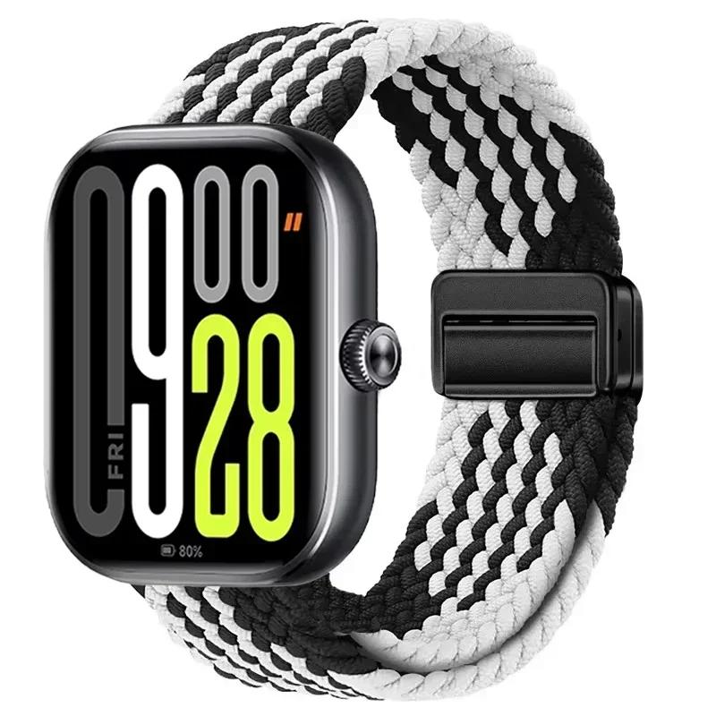Magnetic Loop for Xiaomi Redmi Watch 4 5 Strap Adjustable Braided Sport Nylon Replacement bracelet for Miband 8 pro/9 pro band