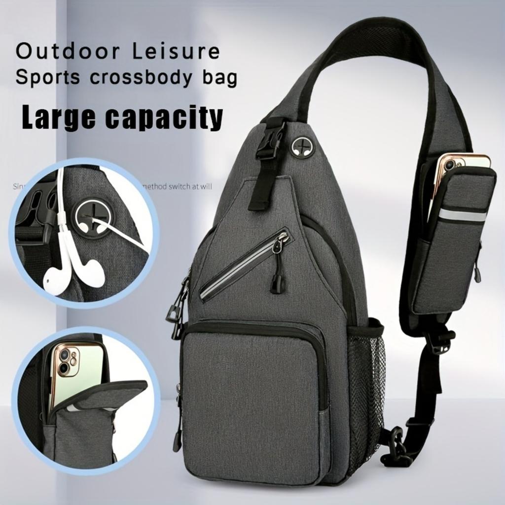 Unisex crossbody taška s velkou kapacitou - Nastavitelný ramenní popruh, Design s více kapsami, Vhodná pro cestování v přírodě, Sport a dojíždění Cestovní tašky