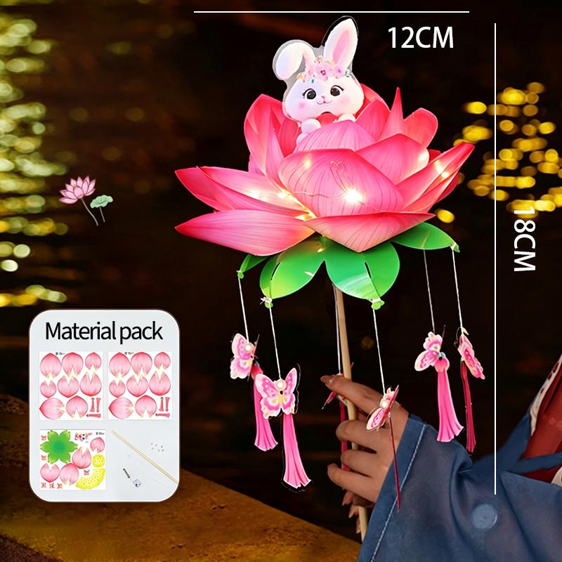 Mid Autumn Festival Lantern Palace Shape DIY Lantern Handmade Luminous Lamp Holiday Hanging Light Decor Birthday Gift Lanterns