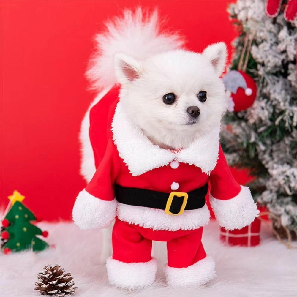 Breathable Santa Claus Dog Outfit Cute Cats Christmas Clothes Dog Winter Clothes  Spring