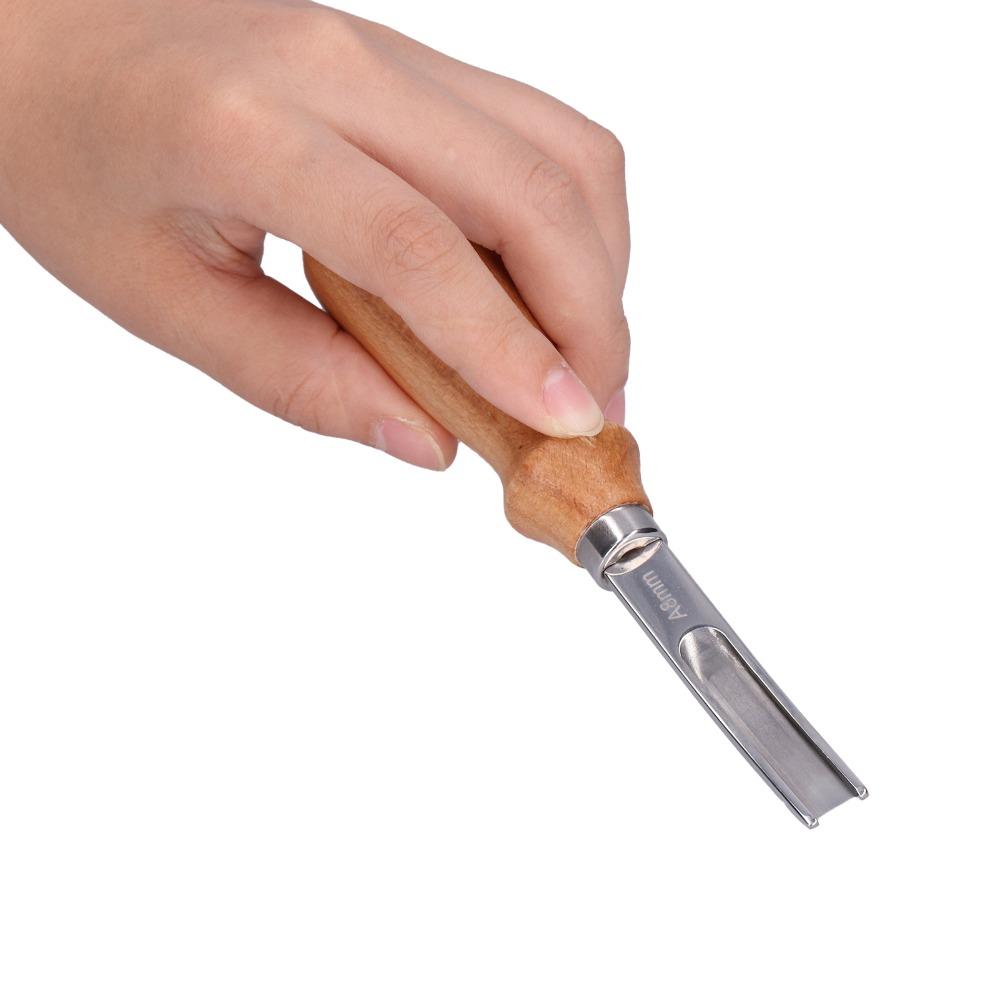 3pcs Wide Mouth Edge Skiving Tool Wooden Handle Leathercraft Trimmer  DIY Leatherwork