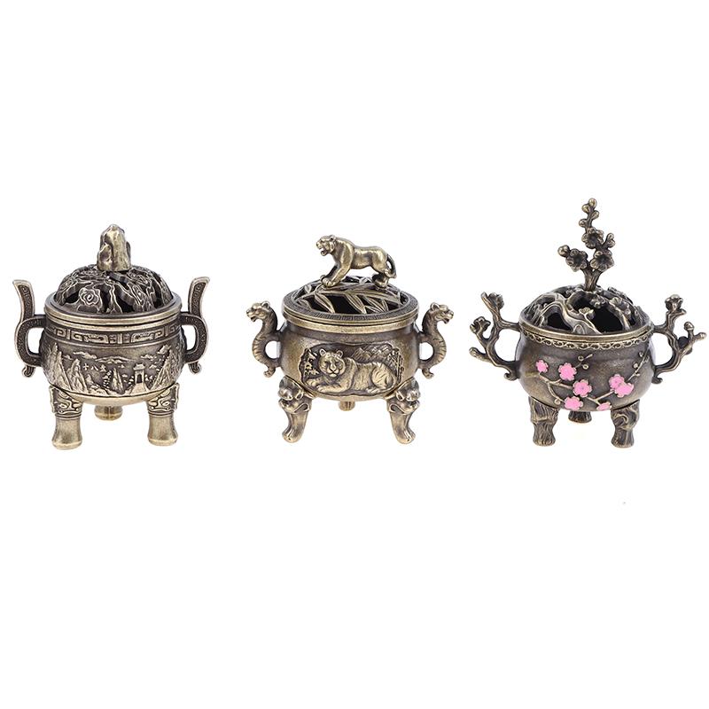 Alloy Lucky Incense Burner Bowl Incense Holder With Handle Yoga Meditation Home Office Decor Ancient Style For Relaxation