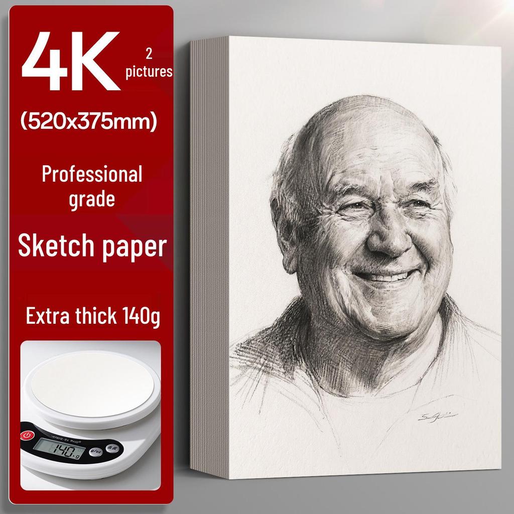 Zestaw papieru do szkicowania 8K i 4K dla studentów sztuki - Białe arkusze do rysowania A3 i A4 do szkiców odręcznych i ołówkiem
