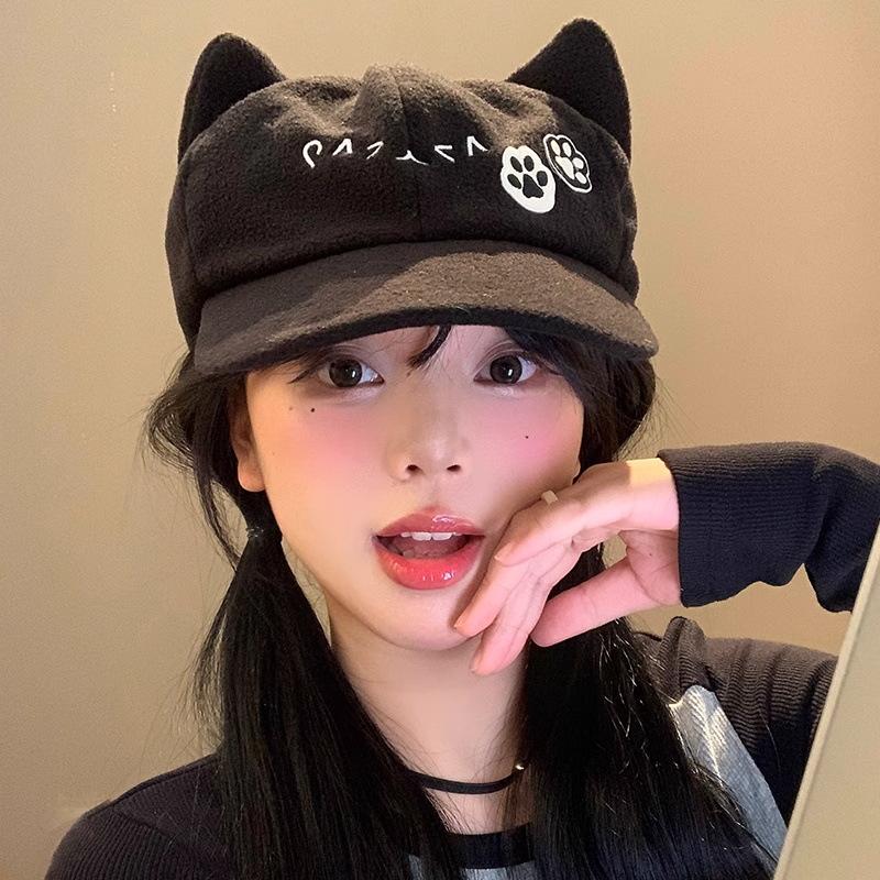 EVA hat Asuka cosplay cat ear cap new century badge anime peripheral two-dimensional autumn and winter