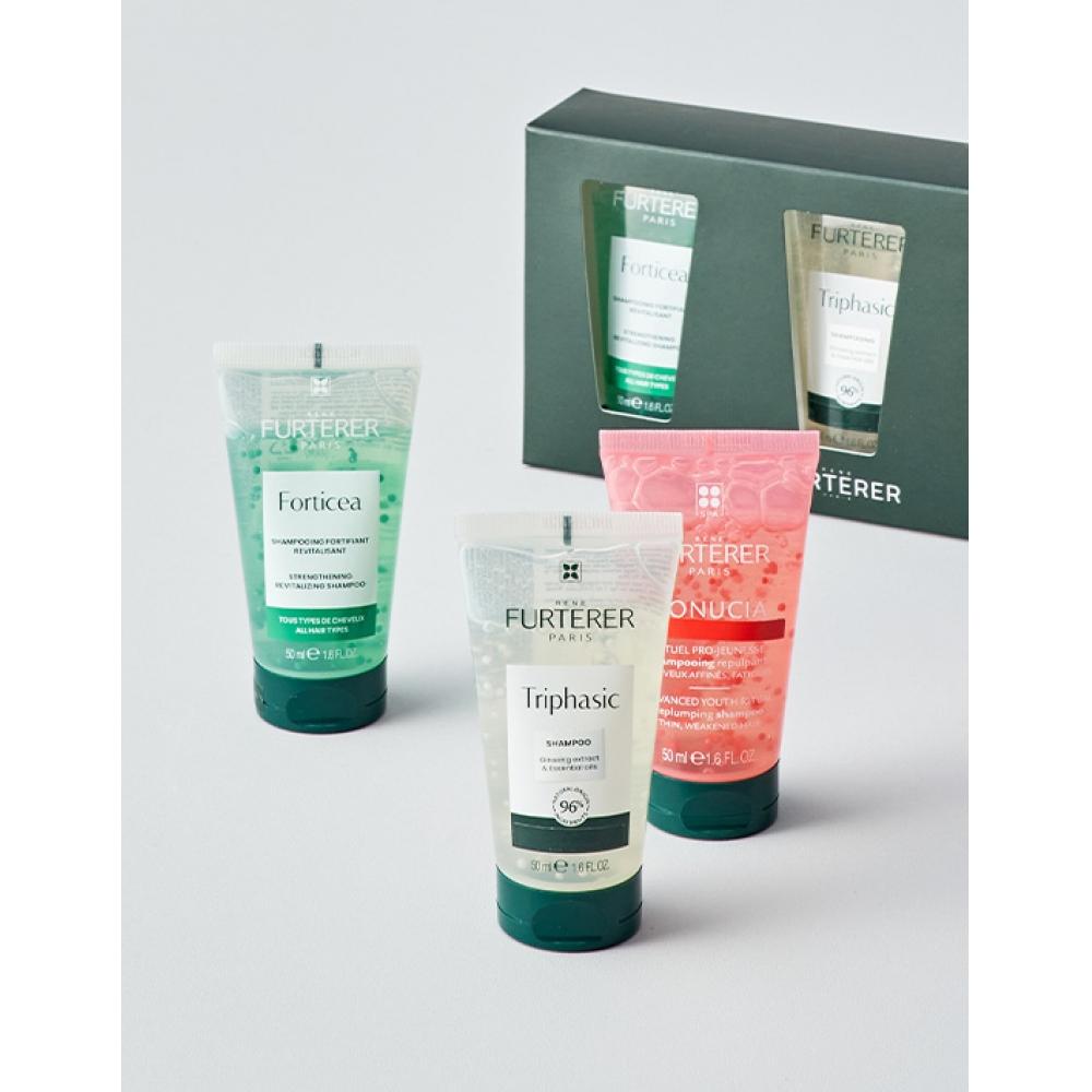 Renehuter Discovery Kit  Fortitia Shampoo 50ml  Triphagic Shampoo 50ml  Tonusia Shampoo 50ml