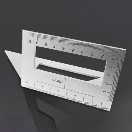 Riglă de unghi pătrată multifuncțională de 45/90 de grade Instrument de măsurare pentru prelucrarea lemnului