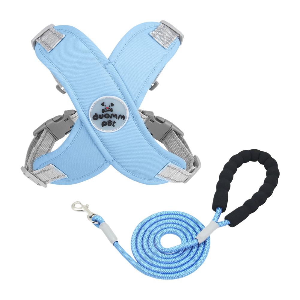 X Shaped Dog Harness Vest Set for Small Meidum Dogs Harness Leash Reflective Puppy Cat Chest Strap Outdoor Walking Chest Strap