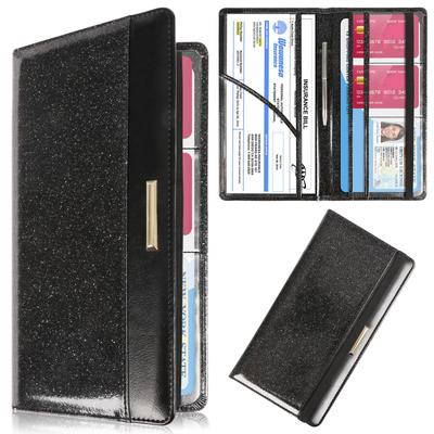 Porte-documents de voiture en cuir PU, porte-documents de voiture, accessoires d'intérieur de voiture pour les informations essentielles, enregistrement
