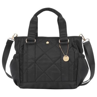 Clan Women's Nylon Shoulder Bag, 2-Way, Crossbody, Lightweight, Water-Repellent, Quilted, with Multifunctional Pockets, Stands Free, Elegant, Stylish