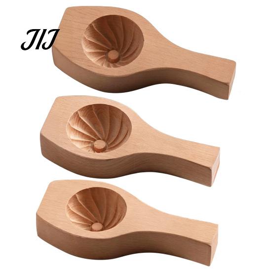 Pressa per Dolci Fai-da-te Stampo per Panini in Legno con Manico, Stampo Manuale per Baozi, Legno per Alimenti Facile Pressa per Ravioli Bordi a Fiore per Strumento per Fare Gyoza in Cucina