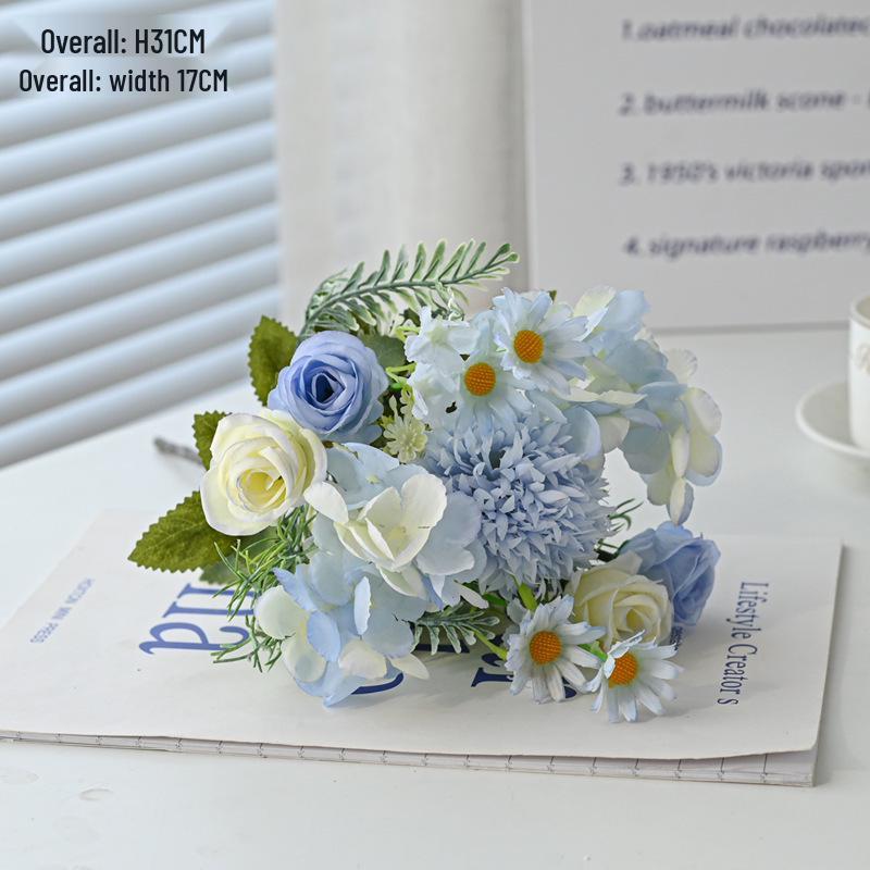 Rose Peony Bouquet: 7-Piece Artificial Floral Arrangement for Weddings & Home Decor