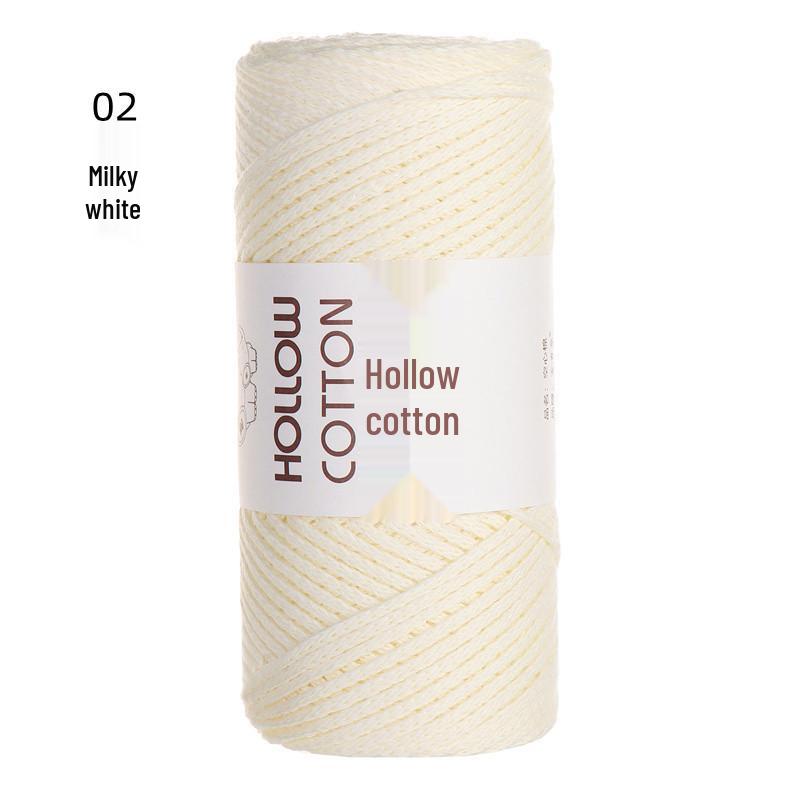 2mm Hollow Pure Cotton Scarf & Bag Yarn for DIY Crochet and Handwoven Projects