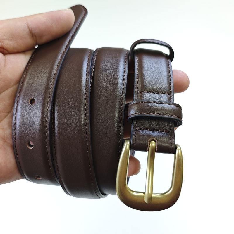 Elt Ew Women's Gold Buckle Belt Igh-end and Thin Fashion Versatile Leather Belt with Trousers