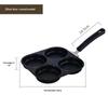 Iron Divided Egg Frying Pan Non-Stick 3/4 Section Grill Pan for Home Kitchen Breakfast Steak Cooking