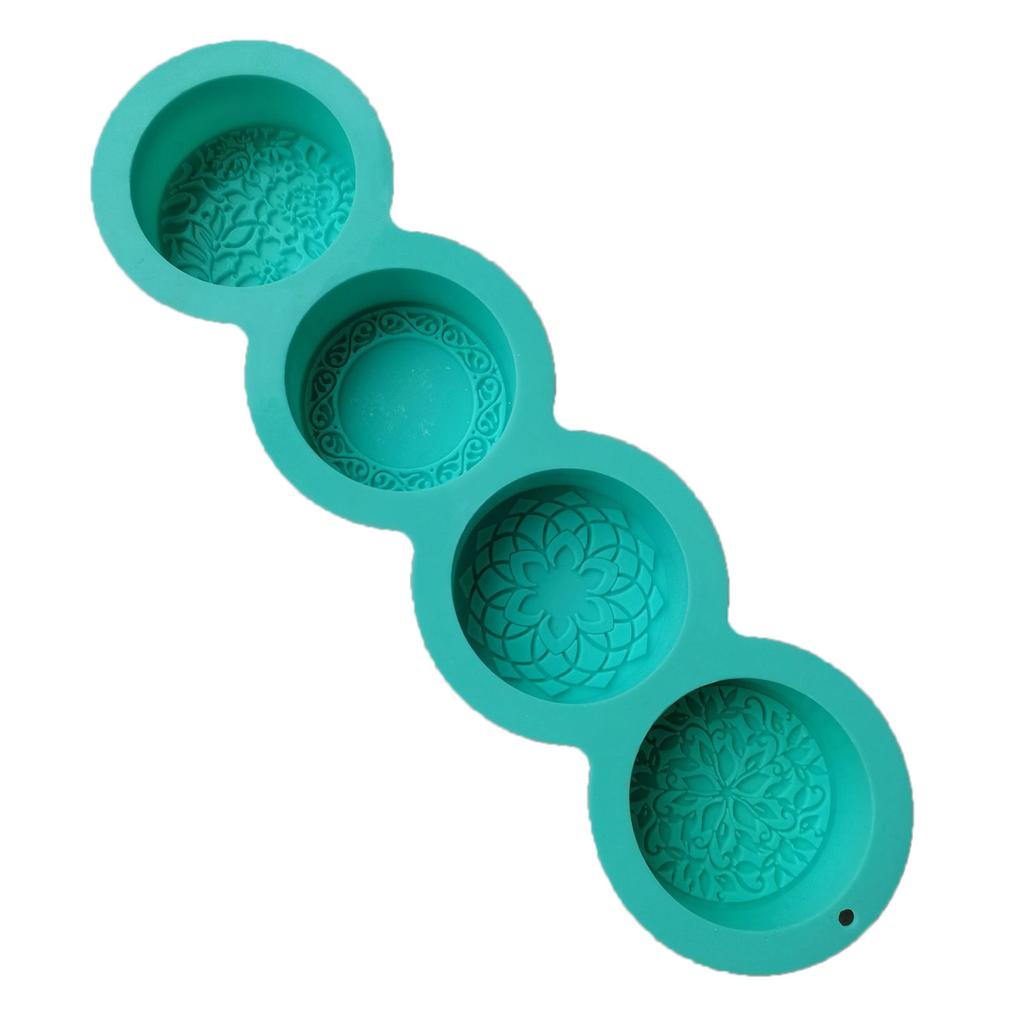 Flower Pattern Silicone Candle Molds for Epoxy Resin Home Decoration 4 Cavities Fondant Silicone Mold for Cake Baking
