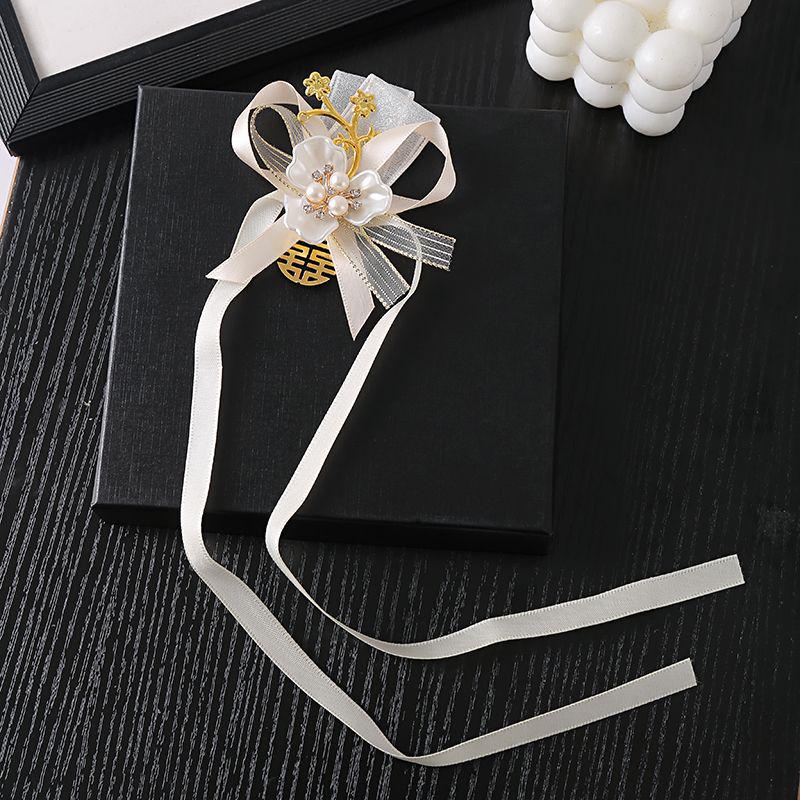 Bridesmaid Floral Wrist Corsage - Forest Series, Fresh Korean-Style Pearl Bracelet for Weddings