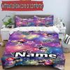 3pcs Duvet Cover Set (1*Duvet Cover + 2*Pillowcase, Without Core), Custom Name KPop Hunters Pattern Bedding Set, Home Bedroom Decor Gift