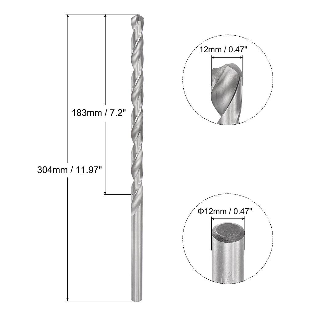 200/250/300mm Twist Drill Bits 6.2/7/8/9/10/11/12/13/14/15/16mm High-Speed Steel Extra Long Drill Bit