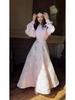 2025 Spring Elegant Long Sleeve Gold-Stamped Romantic Dress for Women