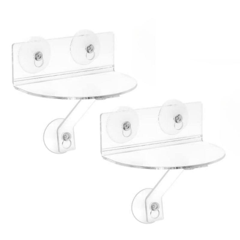2pcs Clear Acrylic Plant Shelf Wide Suction Cup Window Sill Extender for Indoor Gardens Space-Saving Display Rack