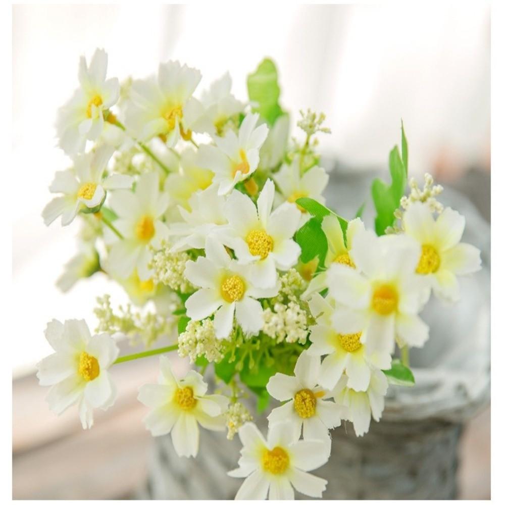 28 Heads Per Bunch Simulated Daisy Pink Color Fake Flower Bouquet Garden Decoration