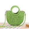 Women's Simple Style Semicircle Woven Beach Tote Crossbody Bag