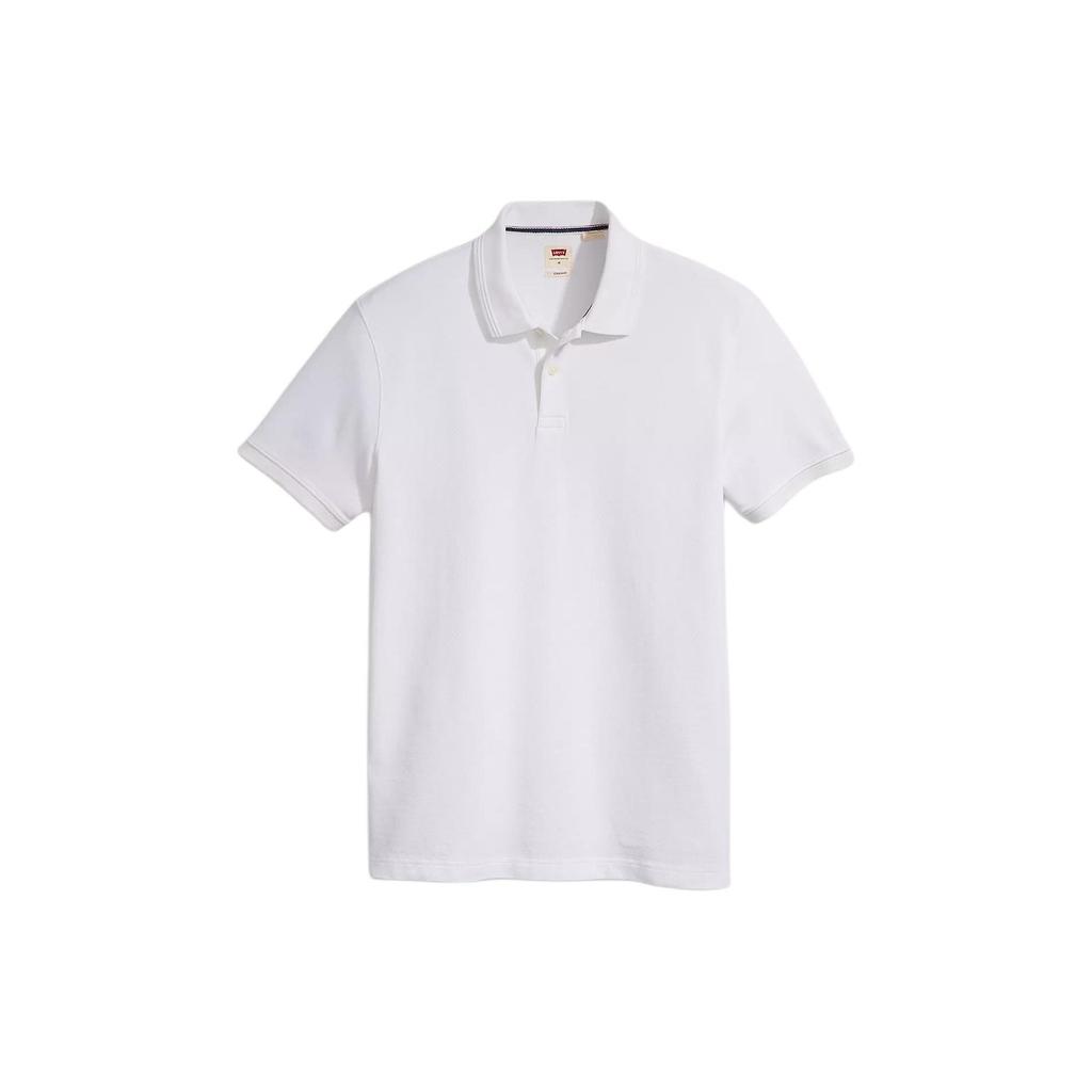 Levis Casual Comfortable Solid Color Short Sleeve Polo Shirt Men Polo Shirts Bright-White A7249-0000