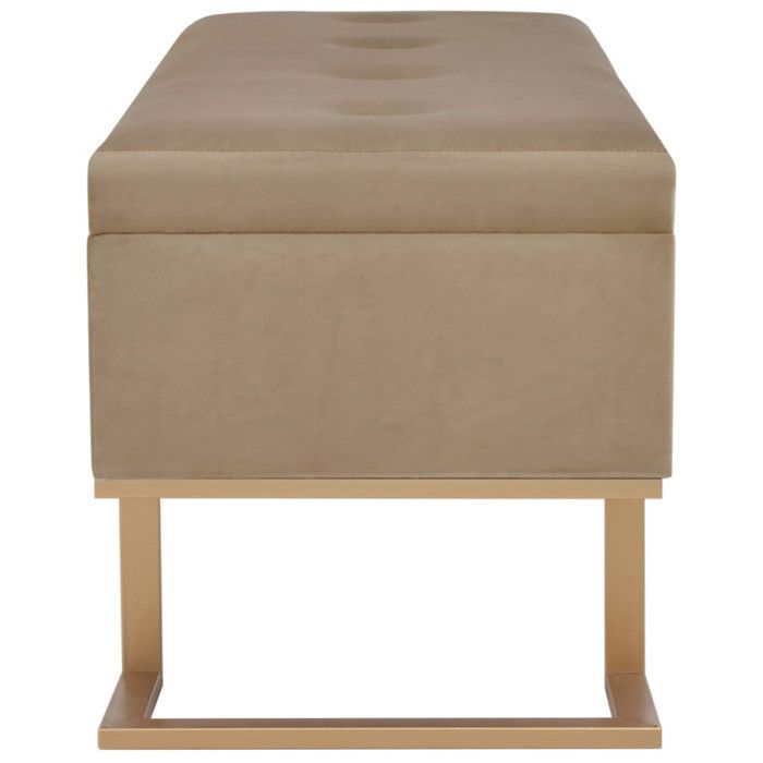 VidaXL Banc avec compartiment de rangement 105 cm Beige Velours