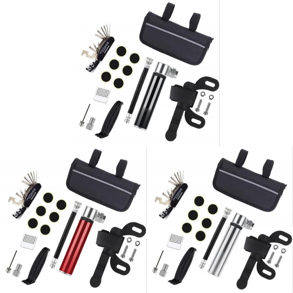 Mountain Bike Portable Aluminum Pump With Repair Kit For Cycling Enthusiasts
