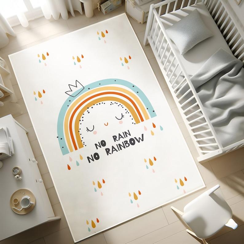 

Boho Watercolor Rainbow Area Rug Cute Cartoon Print Carpet for Children s Room Soft Non-Slip Floor Mat for Kids Room 40X60CM
