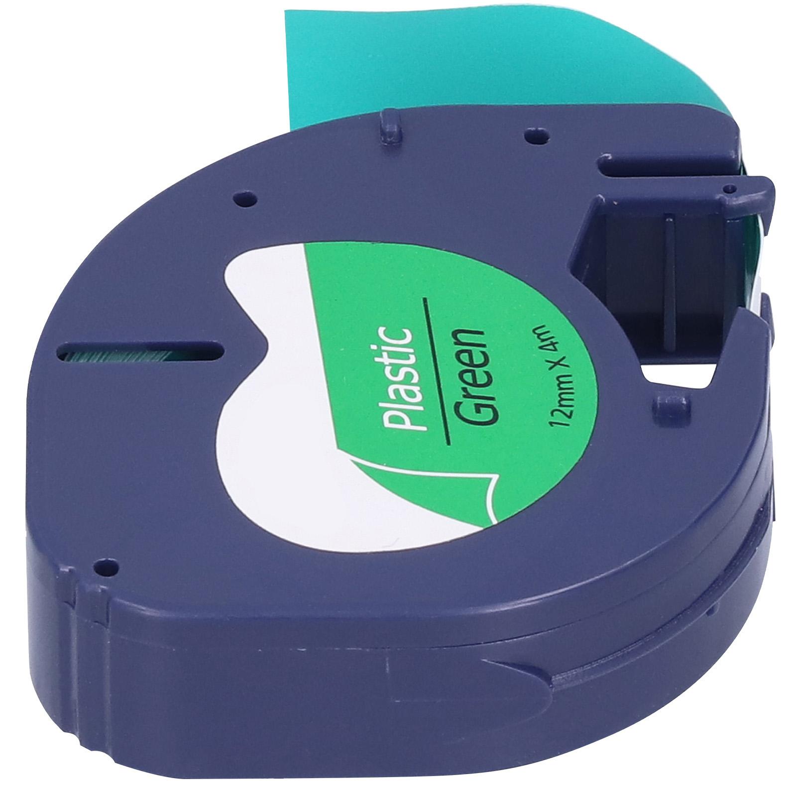 

Сменная этикеточная лента для принтера LETRATAG, аксессуары для печати на ленте 12 мм x 4 метра Black Letter on Green 91204