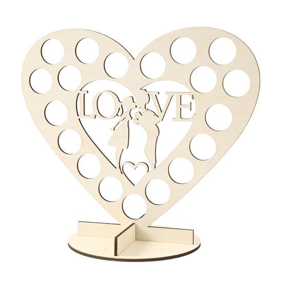 

Wooden Chocolate Display Rack Heart Shaped Chocolate Stand Romantic Tabletop Decor for Weddings Parties Events
