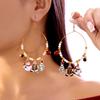 Christmas Hoop Drop Earrings Reindeer Tree Gingerbread Snowman Snowflake Santa Claus Imitation Pearl Crystal Bead For Women Men